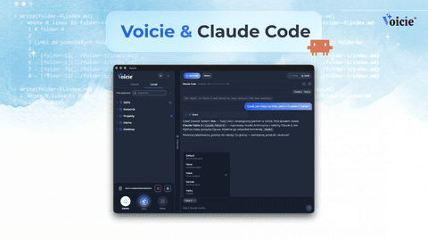 Voicie & Claude Code - an AI agent in a graphical layer over the terminal, on macOS and Windows