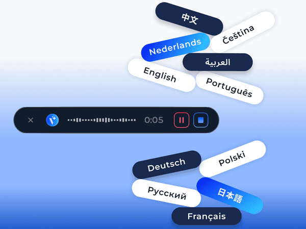 Voicie dictation with multi-language support - Polski, English, Deutsch, 中文, 日本語